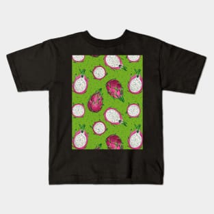 Red dragon fruit on green Kids T-Shirt